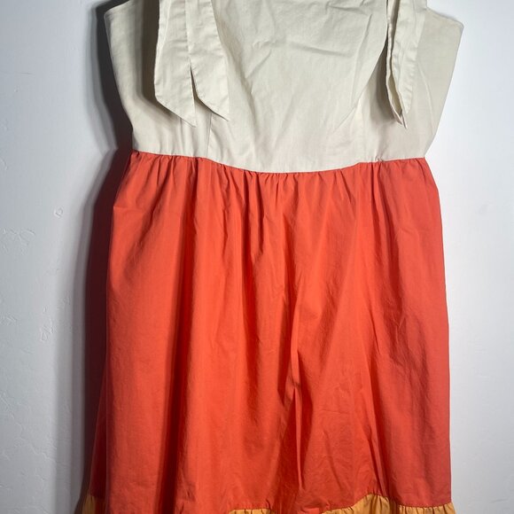 MARC NEW YORK  Colorblock Tiered Smocked Bows Midi Dress SZ LARGE - Picture 2 of 9